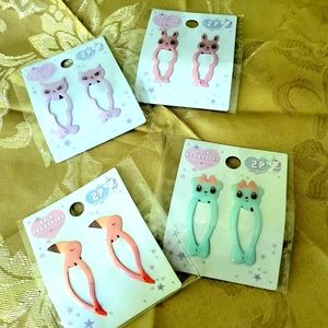 BRAND NEW! Sparkly Animal Metal Hair Clips